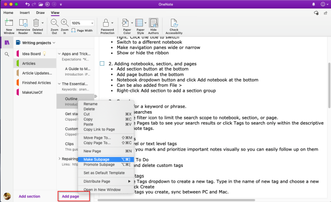 send slides to onenote for mac